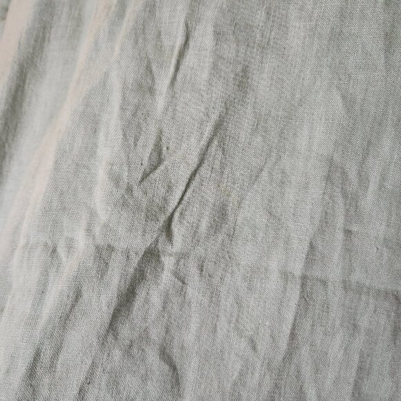 Terzo Millennio Womens Large Green 100% Linen Dress Tie Sleeves - Picture 7 of 8